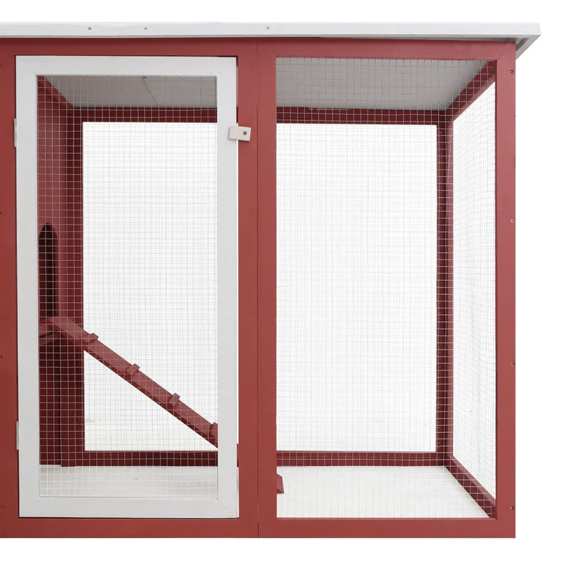 vidaXL Outdoor Chicken Cage Hen House with 1 Egg Cage Grey Wood