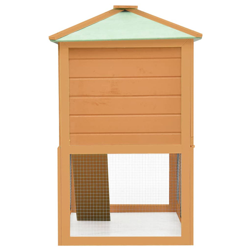 vidaXL Animal Rabbit Cage Double Floor Red Wood
