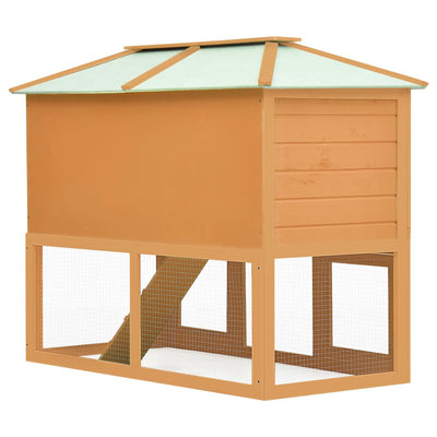 vidaXL Animal Rabbit Cage Double Floor Red Wood