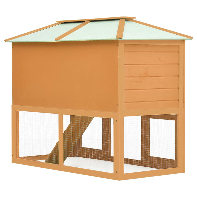 vidaXL Animal Rabbit Cage Double Floor Red Wood