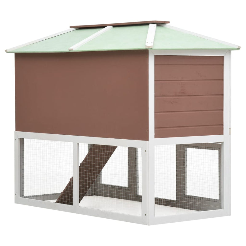 vidaXL Animal Rabbit Cage Double Floor Red Wood