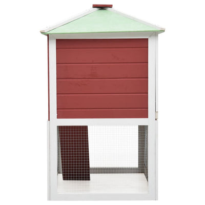 vidaXL Animal Rabbit Cage Double Floor Red Wood
