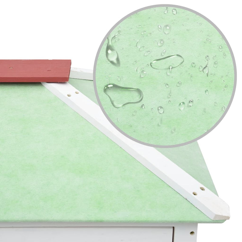 vidaXL Animal Rabbit Cage Double Floor Red Wood