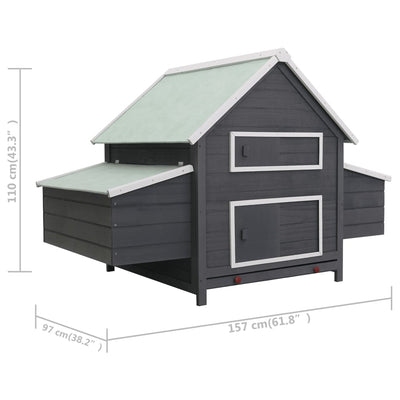 vidaXL Chicken Coop Red 157x97x110 cm Wood