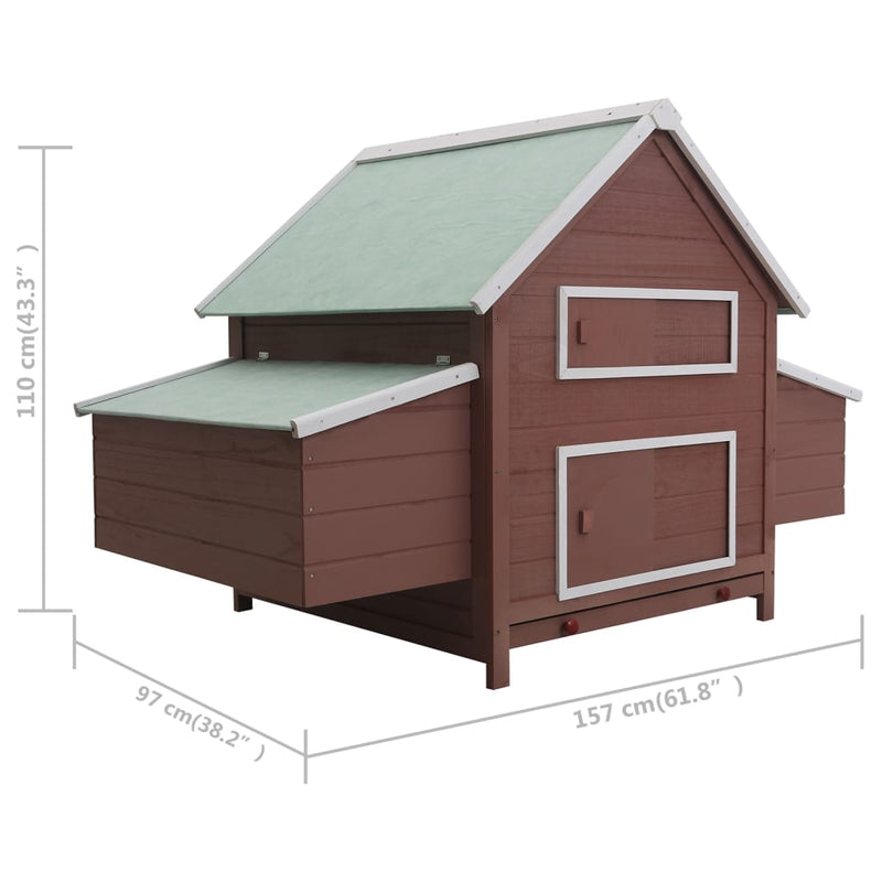 vidaXL Chicken Coop Red 157x97x110 cm Wood