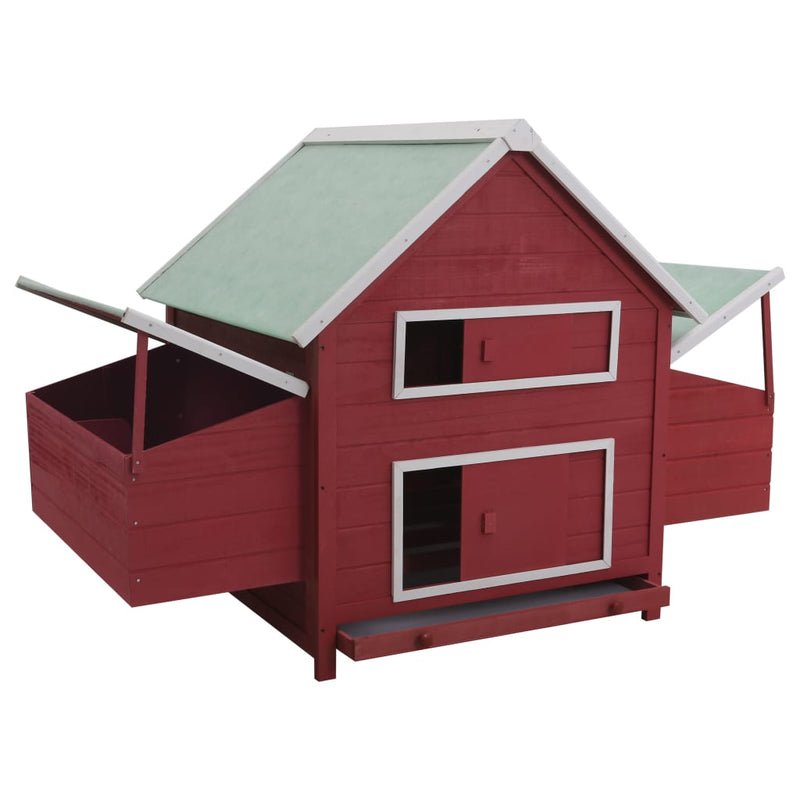 vidaXL Chicken Coop Red 157x97x110 cm Wood