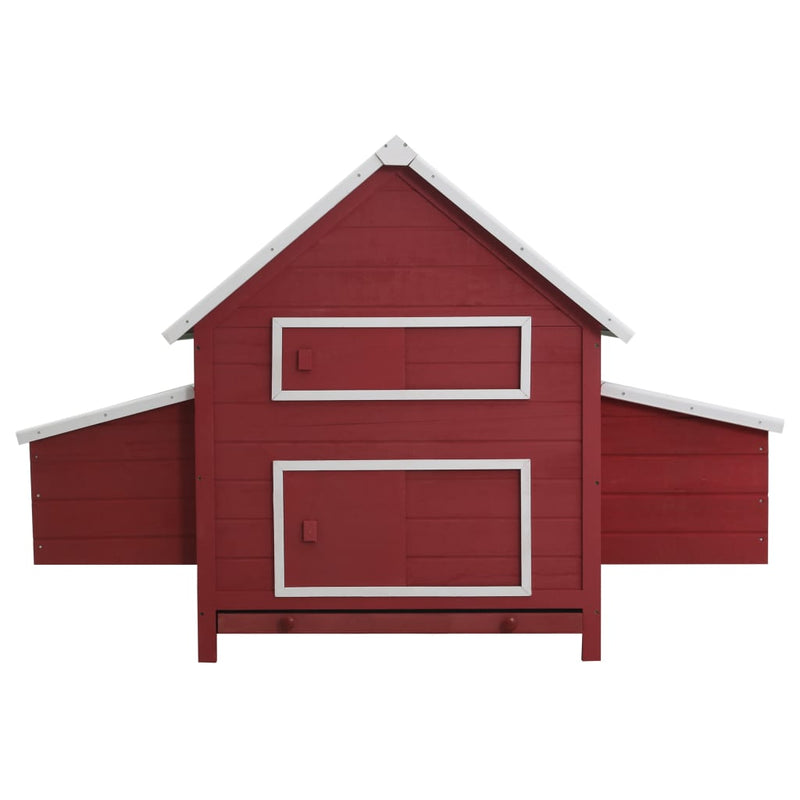 vidaXL Chicken Coop Red 157x97x110 cm Wood