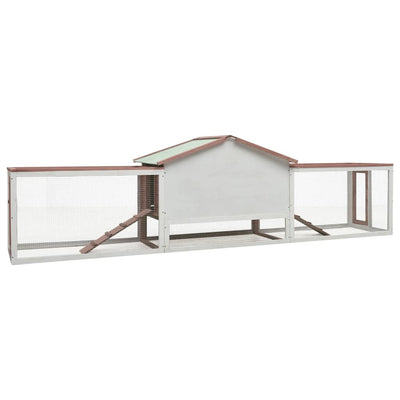 vidaXL Rabbit Hutch Mocha 310x70x87 cm Solid Pine & Fir Wood