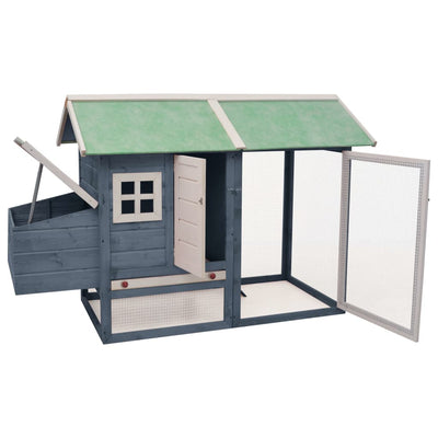 vidaXL Chicken Cage Mocha 170x81x110 cm Solid Pine & Fir Wood