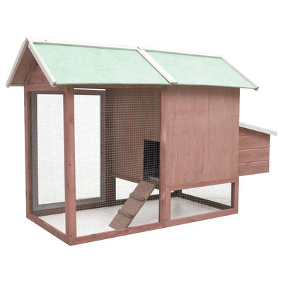 vidaXL Chicken Cage Mocha 170x81x110 cm Solid Pine & Fir Wood
