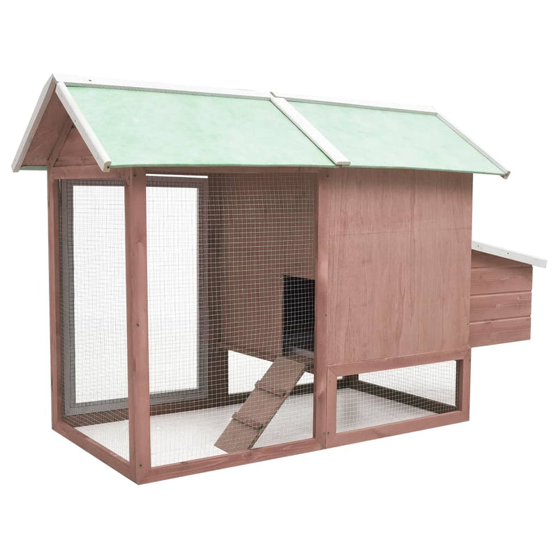vidaXL Chicken Cage Mocha 170x81x110 cm Solid Pine & Fir Wood