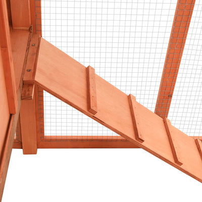 vidaXL Chicken Coop with Nest Box Grey and White Solid Fir Wood