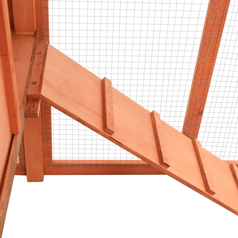 vidaXL Chicken Coop with Nest Box Grey and White Solid Fir Wood