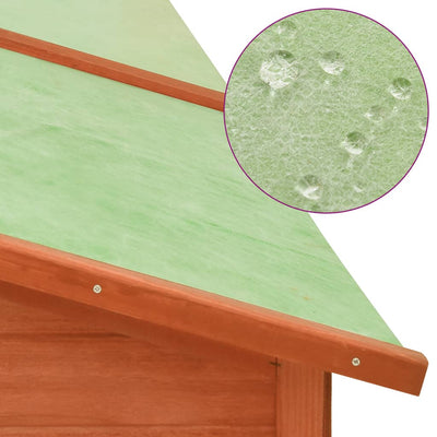 vidaXL Outdoor Rabbit Hutch with Run Grey and White Solid Fir Wood