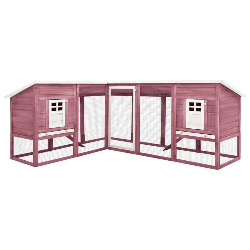 vidaXL Outdoor Rabbit Hutch with Run Grey and White Solid Fir Wood