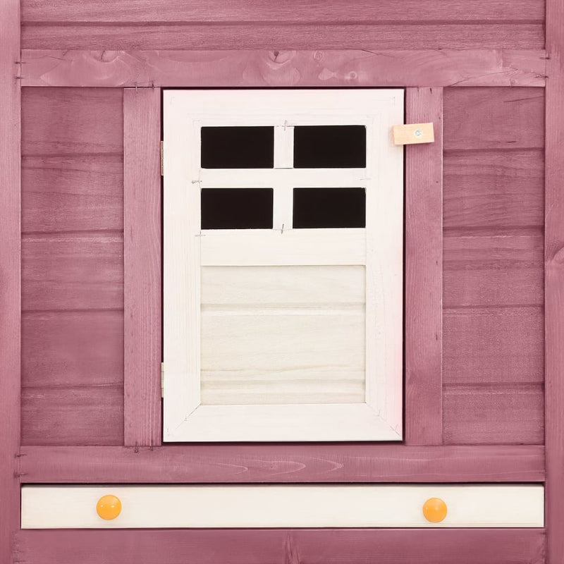 vidaXL Outdoor Rabbit Hutch with Run Grey and White Solid Fir Wood