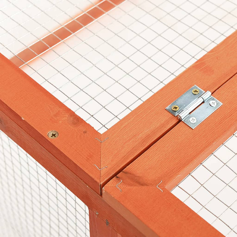 vidaXL Rabbit Hutch 124x120x60 cm Solid Firwood