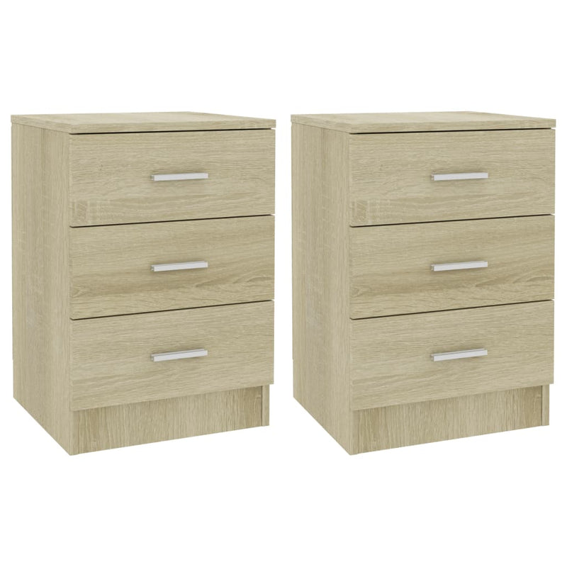 vidaXL Bedside Cabinets 2 pcs Sonoma Oak 38x35x56 cm Engineered Wood