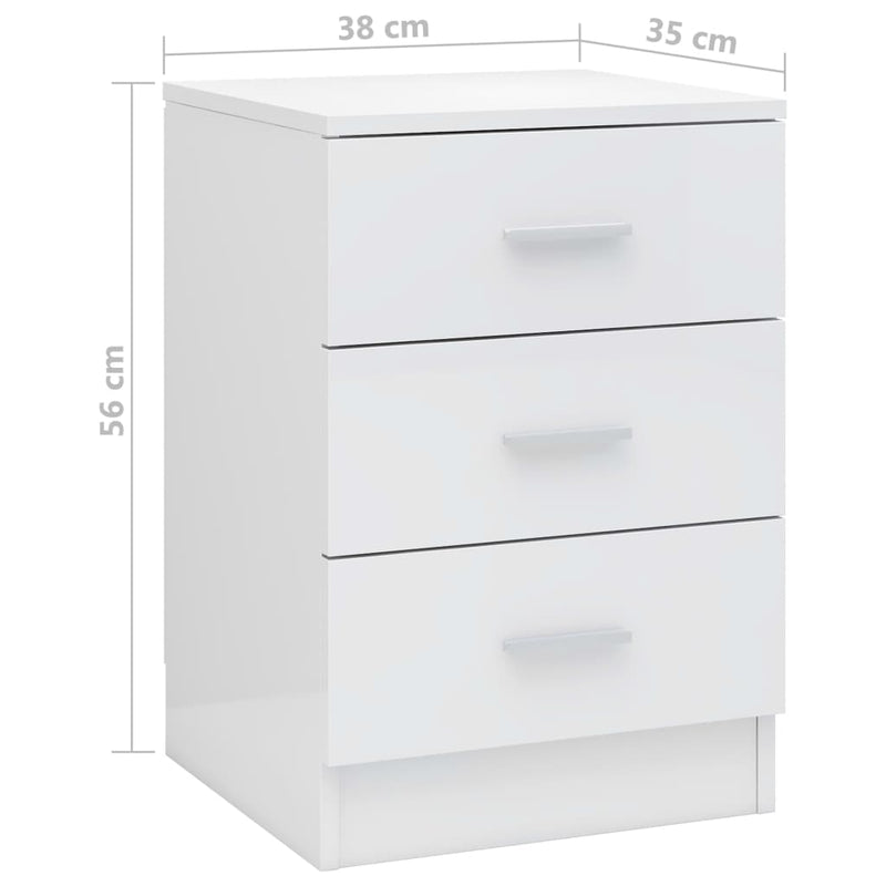 vidaXL Bedside Cabinets 2 pcs Sonoma Oak 38x35x56 cm Engineered Wood