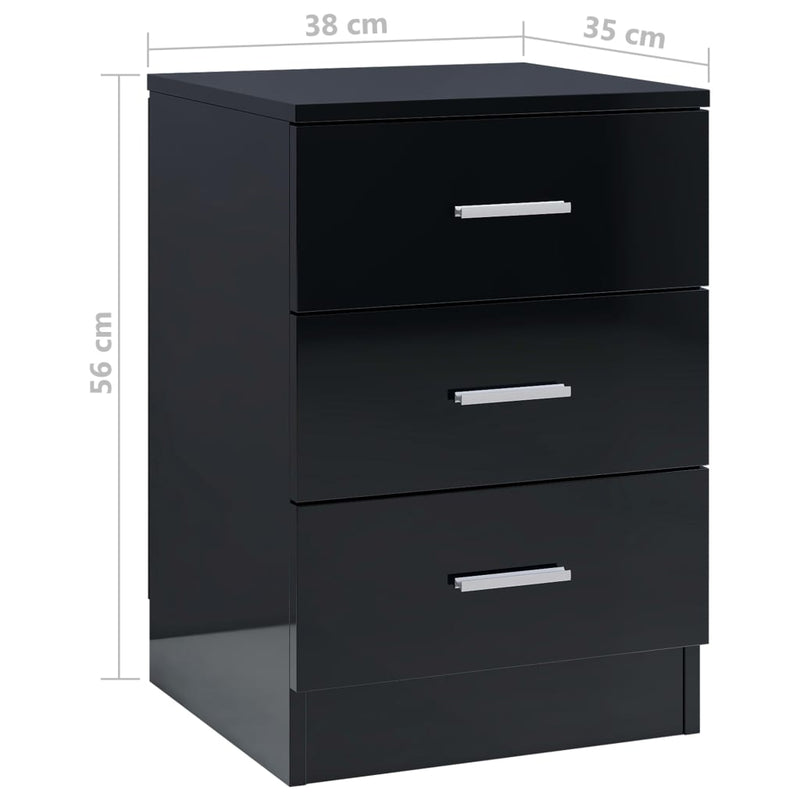 vidaXL Bedside Cabinets 2 pcs Sonoma Oak 38x35x56 cm Engineered Wood