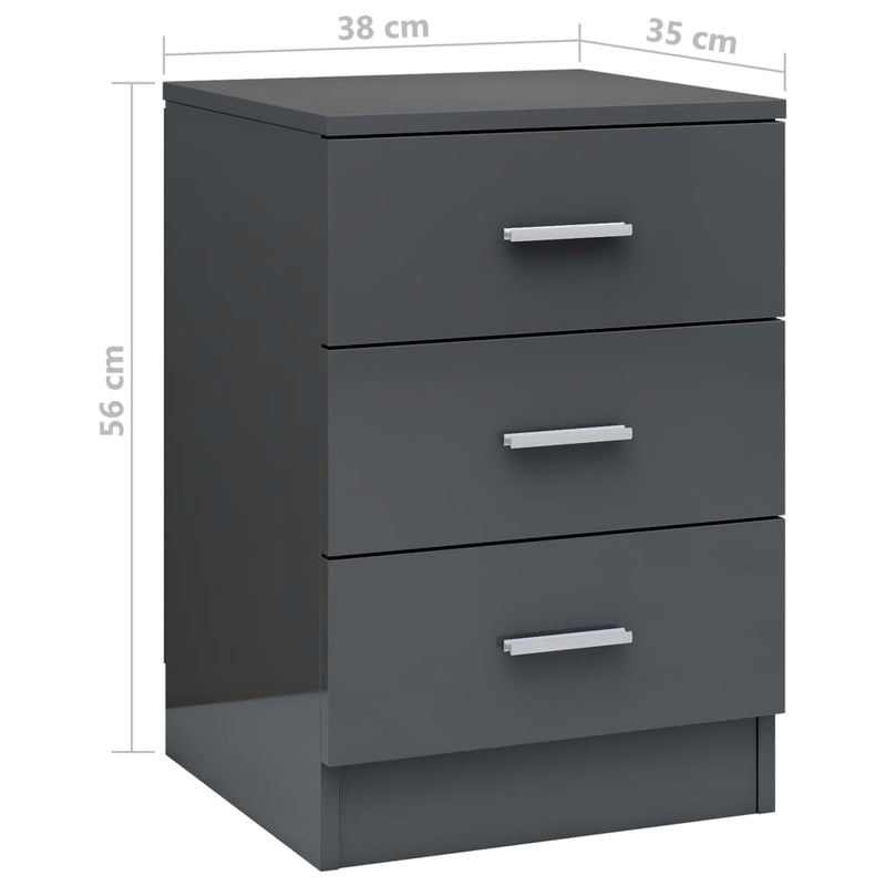 vidaXL Bedside Cabinets 2 pcs Sonoma Oak 38x35x56 cm Engineered Wood