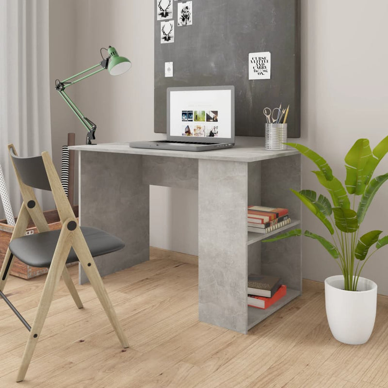 vidaXL Desk Concrete Grey 110x60x73 cm Chipboard