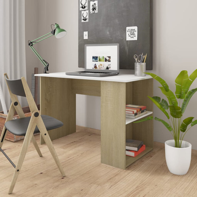 vidaXL Desk Sonoma Oak 110x60x73 cm Engineered Wood