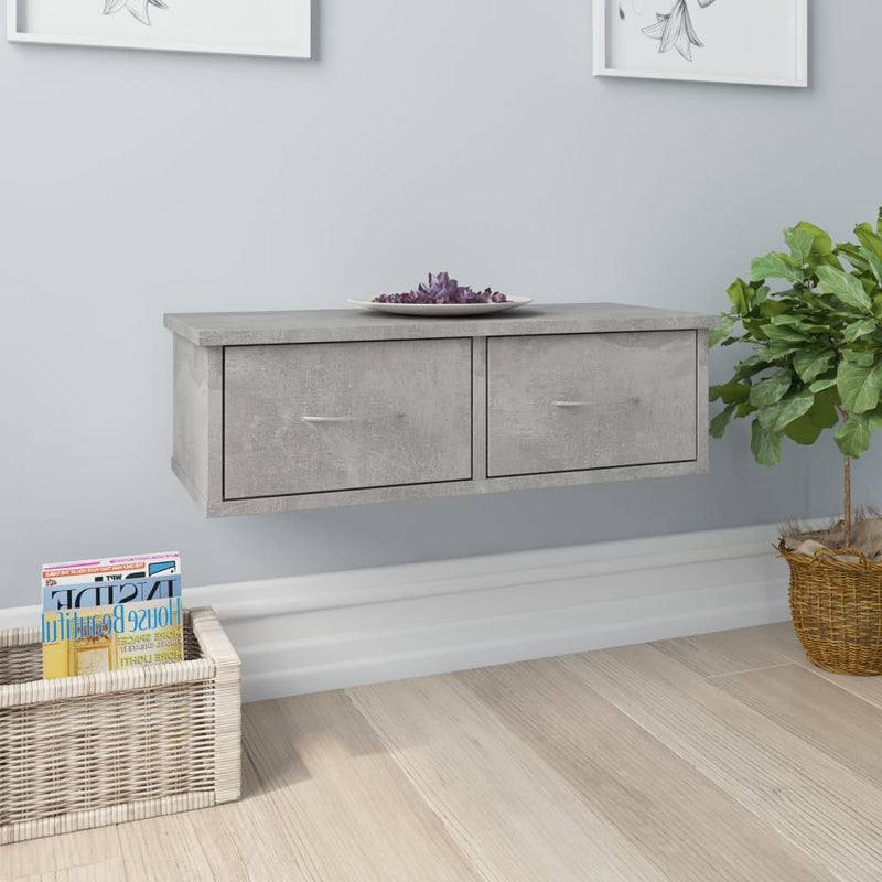 vidaXL Wall-mounted Drawer Shelf Sonoma Oak 60x26x18.5 cm Engineered Wood