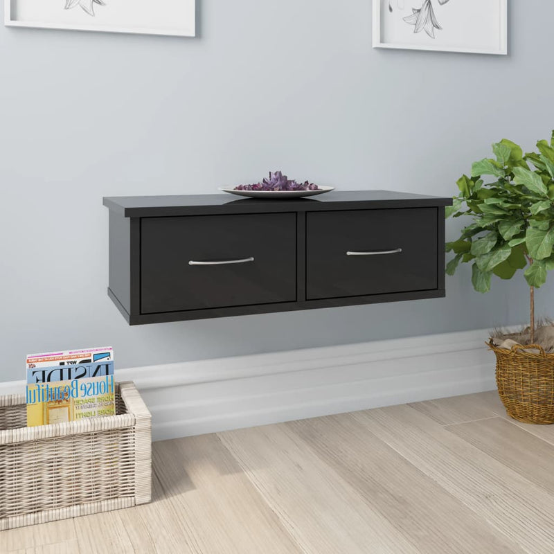 vidaXL Wall-mounted Drawer Shelf Sonoma Oak 60x26x18.5 cm Engineered Wood