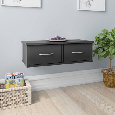 vidaXL Wall-mounted Drawer Shelf Sonoma Oak 60x26x18.5 cm Engineered Wood