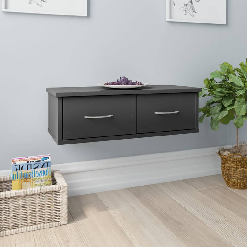 vidaXL Wall-mounted Drawer Shelf Sonoma Oak 60x26x18.5 cm Engineered Wood