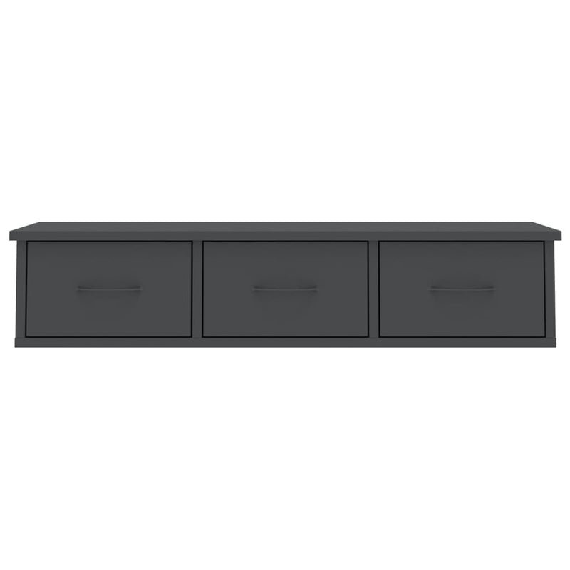 vidaXL Wall-mounted Drawer Shelf Black 88x26x18.5 cm Engineered Wood