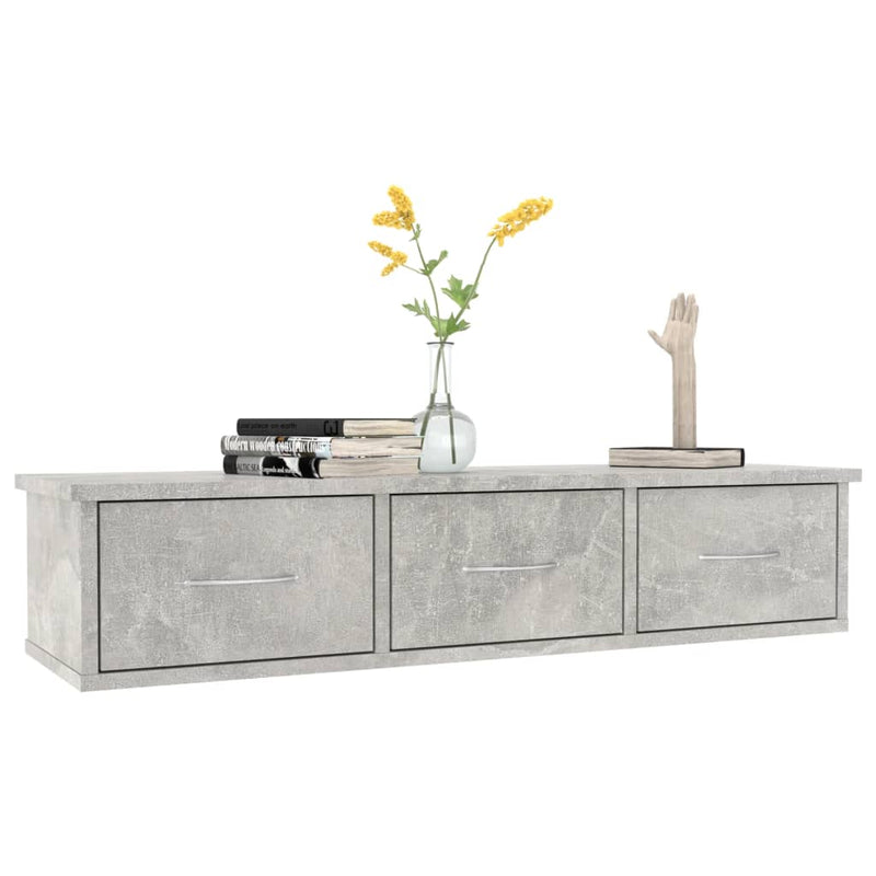 vidaXL Wall-mounted Drawer Shelf Black 88x26x18.5 cm Engineered Wood