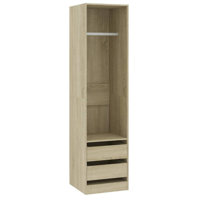 vidaXL Wardrobe with Drawers Black 50x50x200 cm Engineered Wood