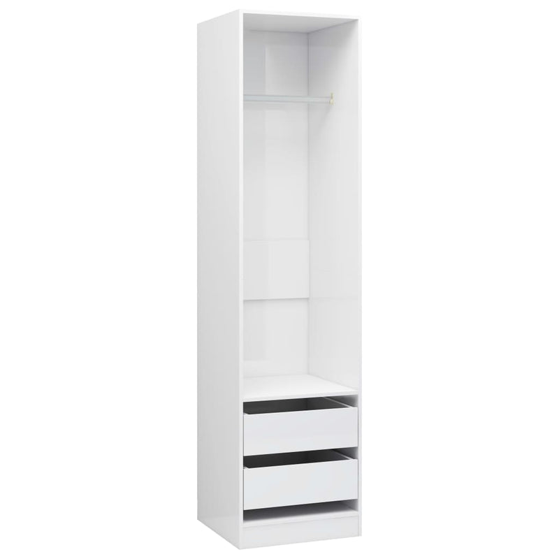 vidaXL Wardrobe with Drawers Black 50x50x200 cm Engineered Wood