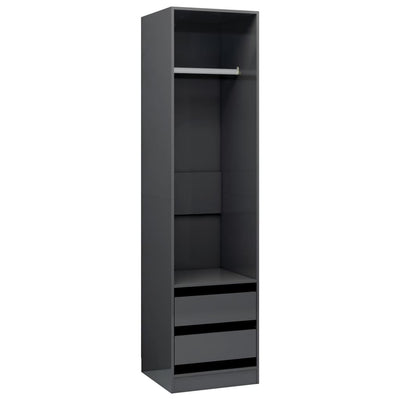 vidaXL Wardrobe with Drawers Black 50x50x200 cm Engineered Wood