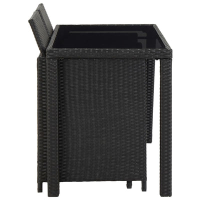 vidaXL 5 Piece Outdoor Dining Set with Cushions Poly Rattan Brown