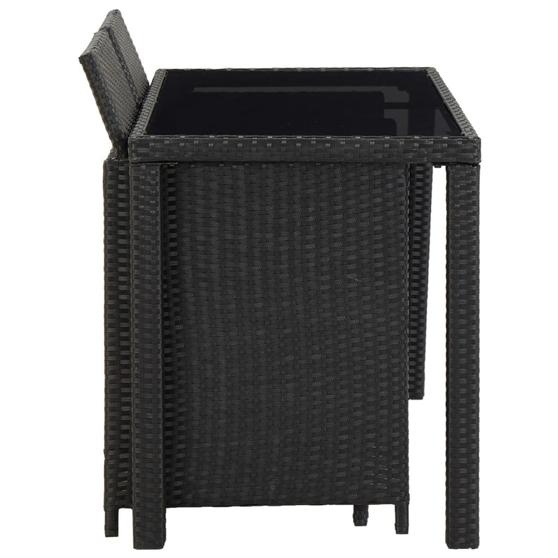 vidaXL 5 Piece Outdoor Dining Set with Cushions Poly Rattan Brown
