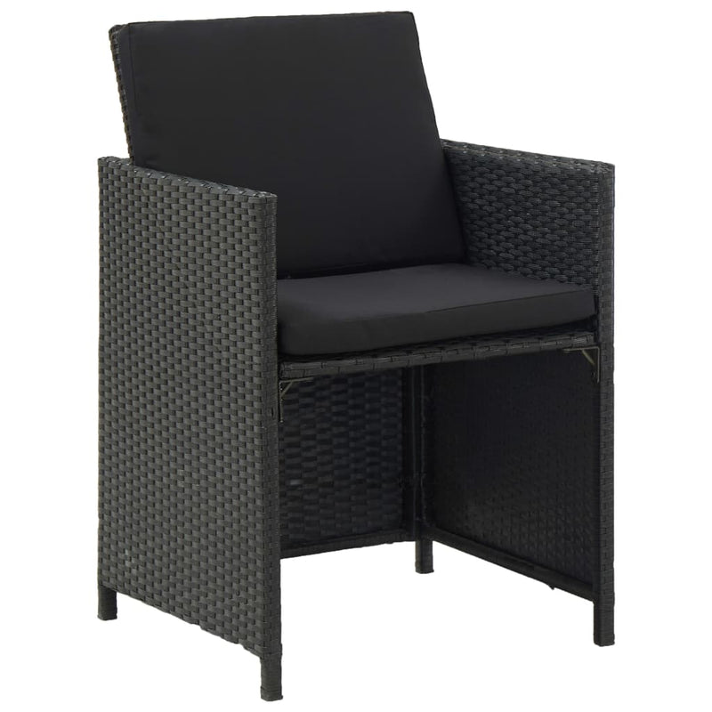 vidaXL 5 Piece Outdoor Dining Set with Cushions Poly Rattan Brown