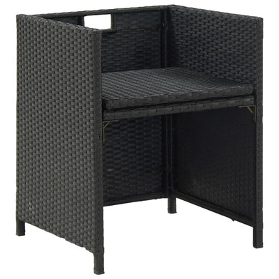 vidaXL 5 Piece Outdoor Dining Set with Cushions Poly Rattan Brown
