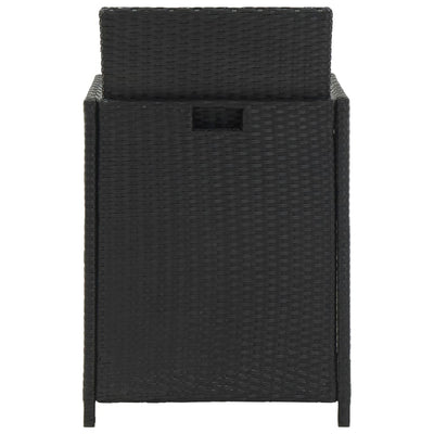 vidaXL 5 Piece Outdoor Dining Set with Cushions Poly Rattan Brown