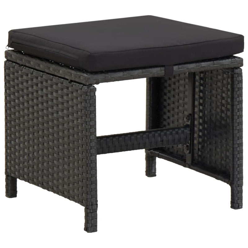 vidaXL 5 Piece Outdoor Dining Set with Cushions Poly Rattan Brown