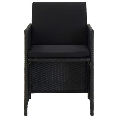 vidaXL 11 Piece Outdoor Dining Set with Cushions Poly Rattan Brown