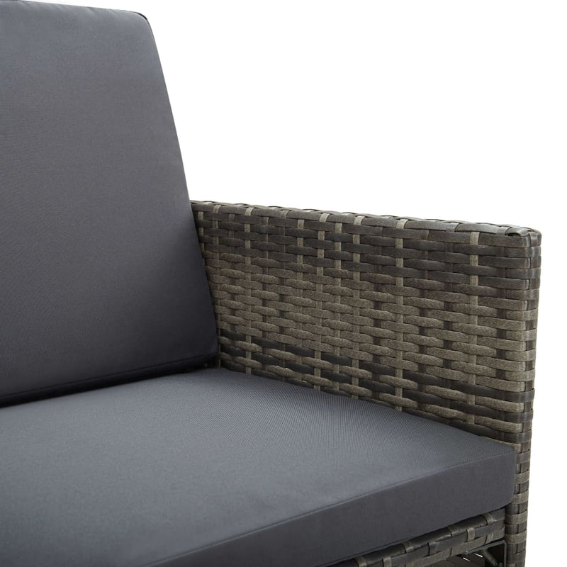 vidaXL 5 Piece Outdoor Dining Set with Cushions Poly Rattan Brown