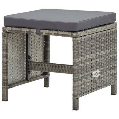 vidaXL 5 Piece Outdoor Dining Set with Cushions Poly Rattan Brown