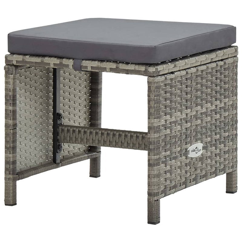 vidaXL 5 Piece Outdoor Dining Set with Cushions Poly Rattan Brown
