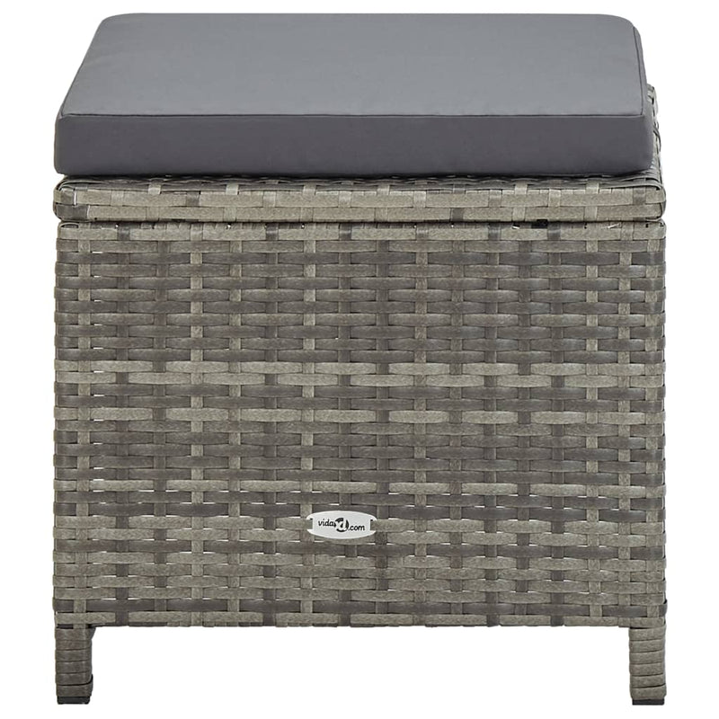 vidaXL 9 Piece Outdoor Dining Set with Cushions Poly Rattan Brown