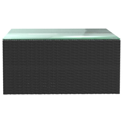 vidaXL 9 Piece Garden Lounge Set with Cushions Poly Rattan Black