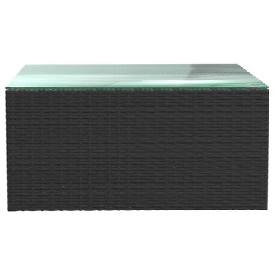 vidaXL 5 Piece Garden Lounge Set with Cushions Poly Rattan Black