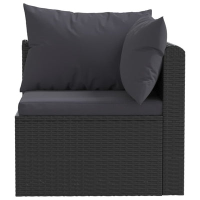 vidaXL 2 Piece Garden Sofa Set with Cushions Poly Rattan Black